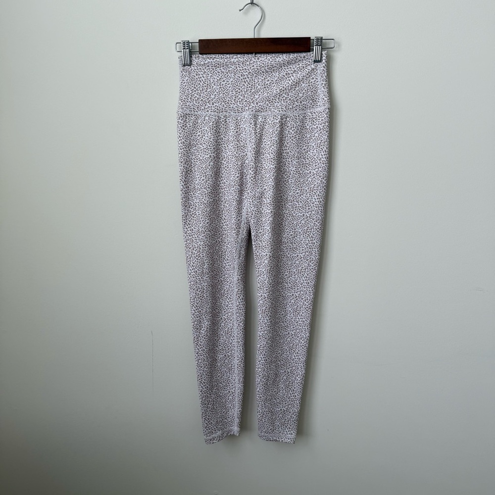 AllFenix Brown and White Micro Leopard Print Leggings Size‎ Small